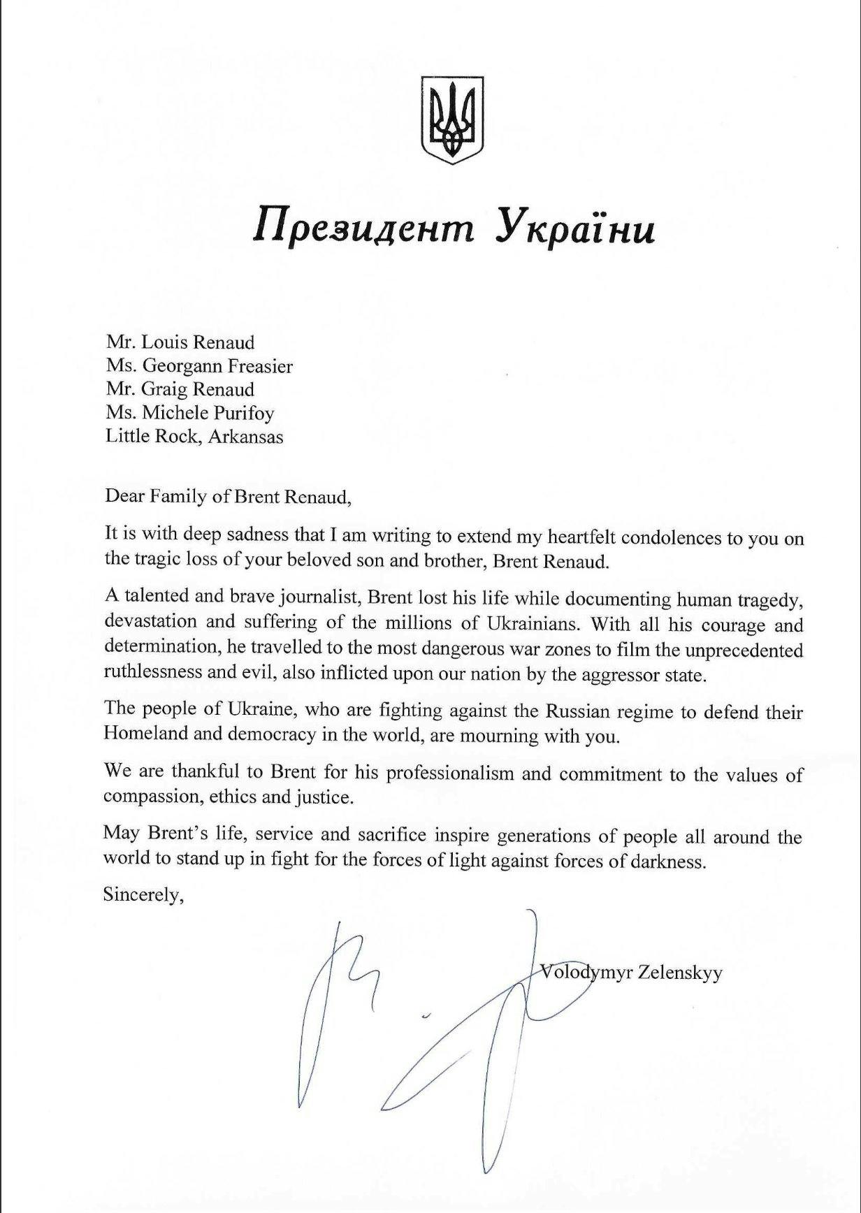 Володимир Зеленський, President of Ukraine's, English statement (@ZelenskyyUa on twitter)