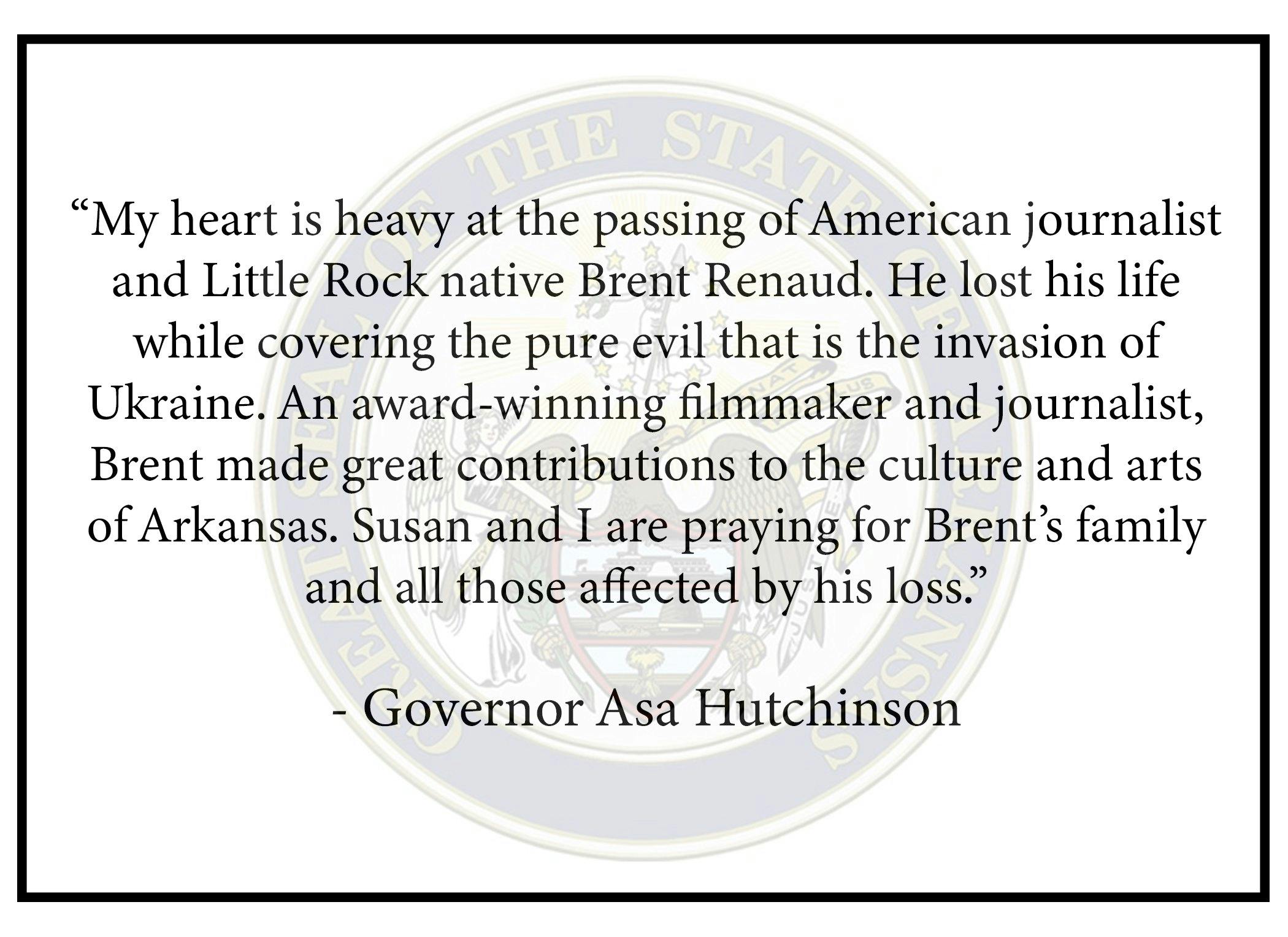 Governor Asa Hutchinson (@asahutchinson on Twitter)